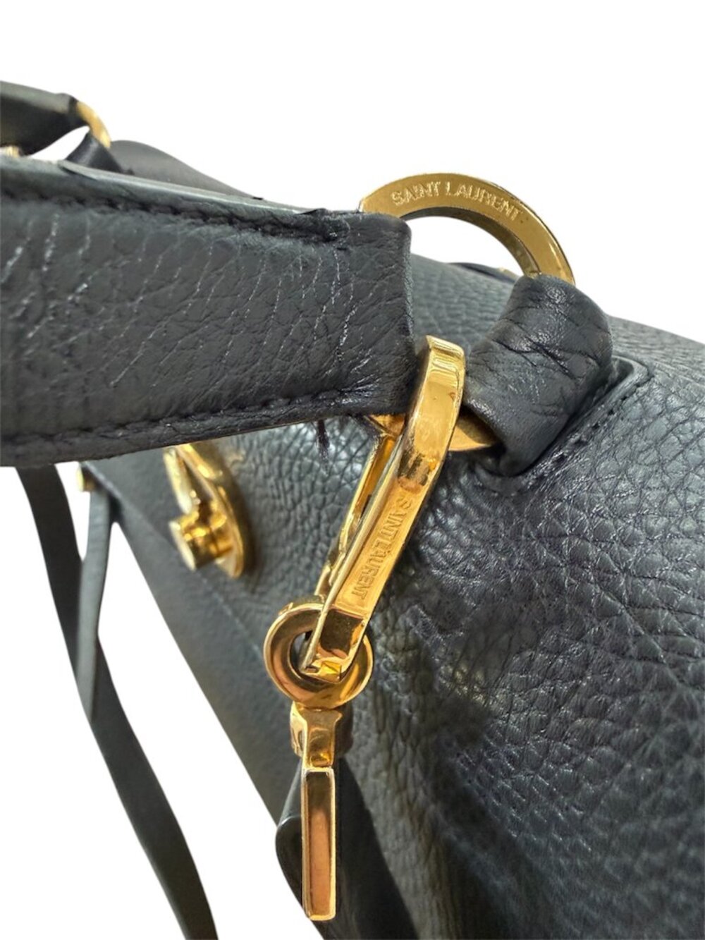 Authentic YSL Yves Saint Laurent Muse Two Black Leather Satchel/Shoulder Bag - Picture 7 of 16
